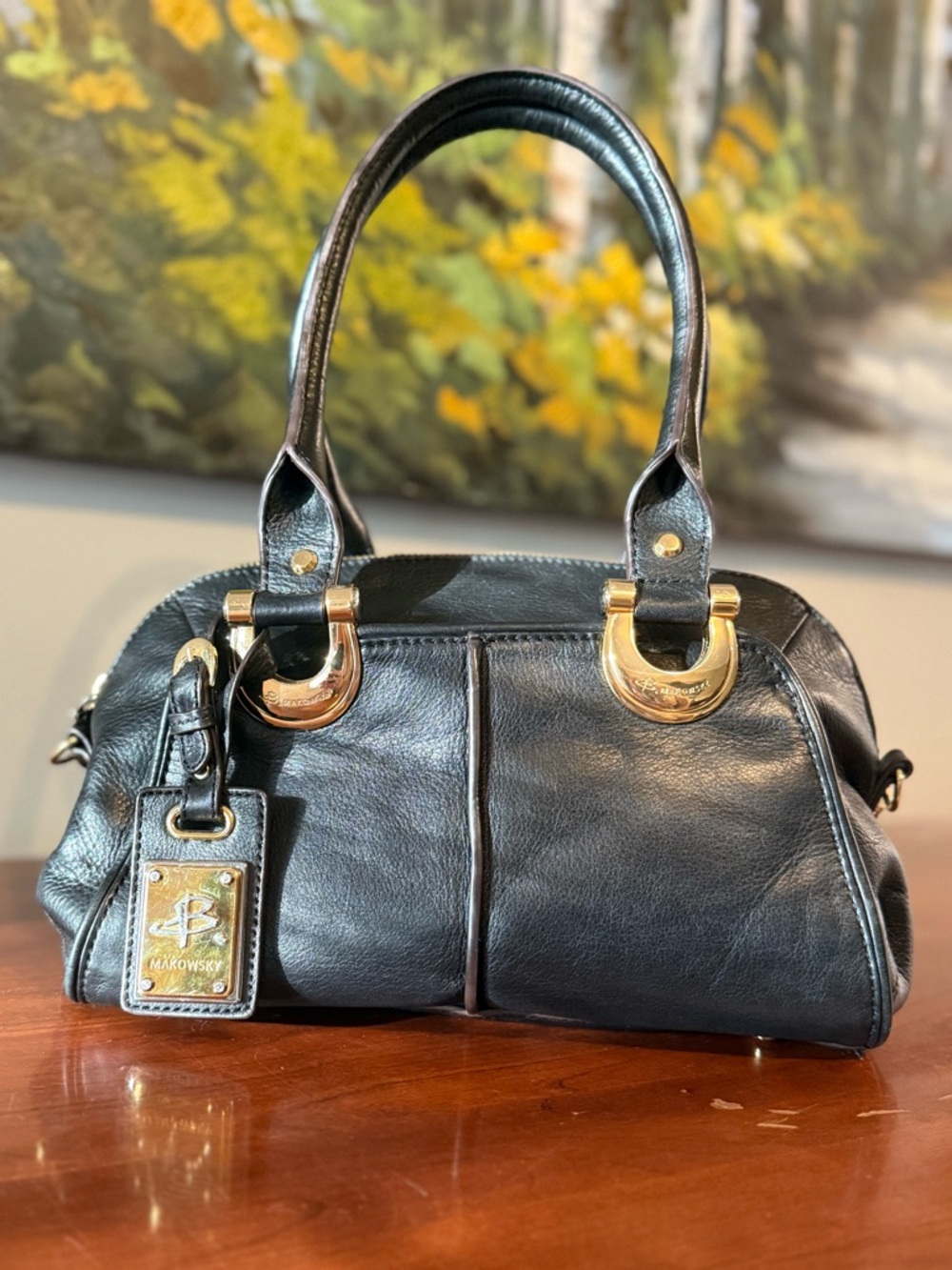🖤 B. Makowsky Butter Soft Black Leather Bowling / Doctor’s Bag 🖤